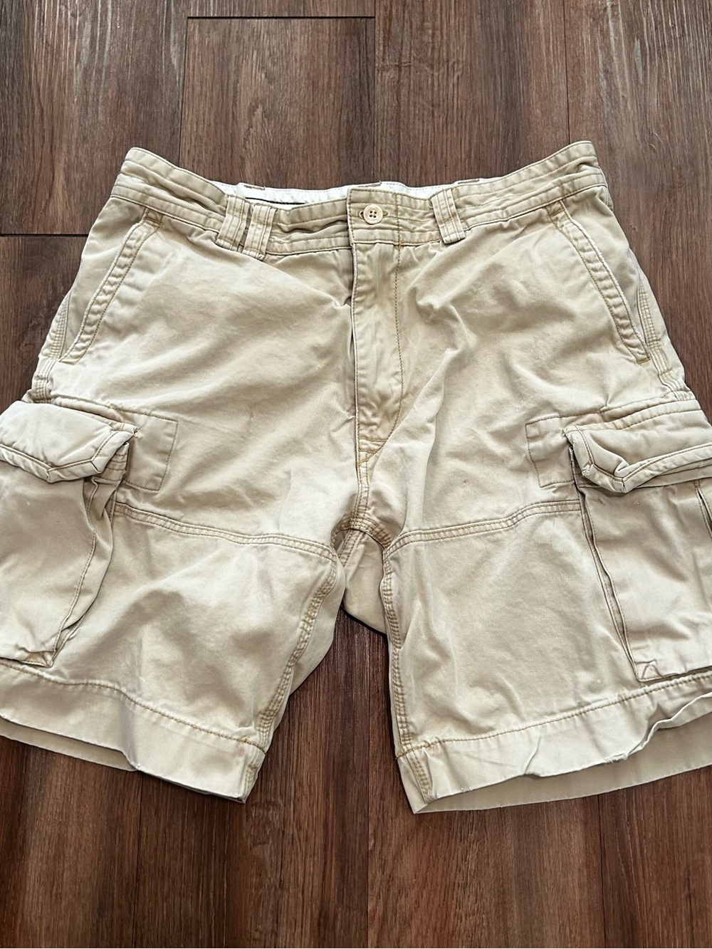 Polo Ralph Lauren Cargo Shorts Men 36 Classic Chino Utility Khaki 10" Inseam
